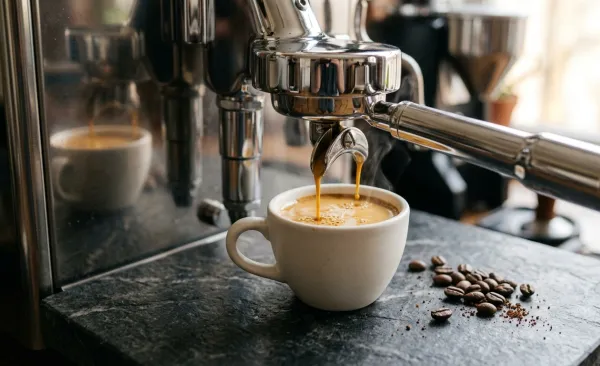 Espresso being brewed
